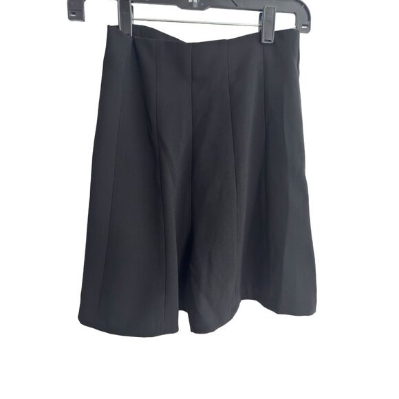 Zara XS Black Tailored Pleated High Waisted Wide Legged Shorts - Picture 7 of 12